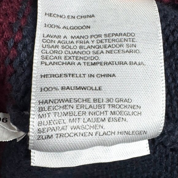 Nautica Mens 3X Red Navy Stripe Cotton Quarter Zip Pullover Sweater Big Tall - Picture 4 of 12